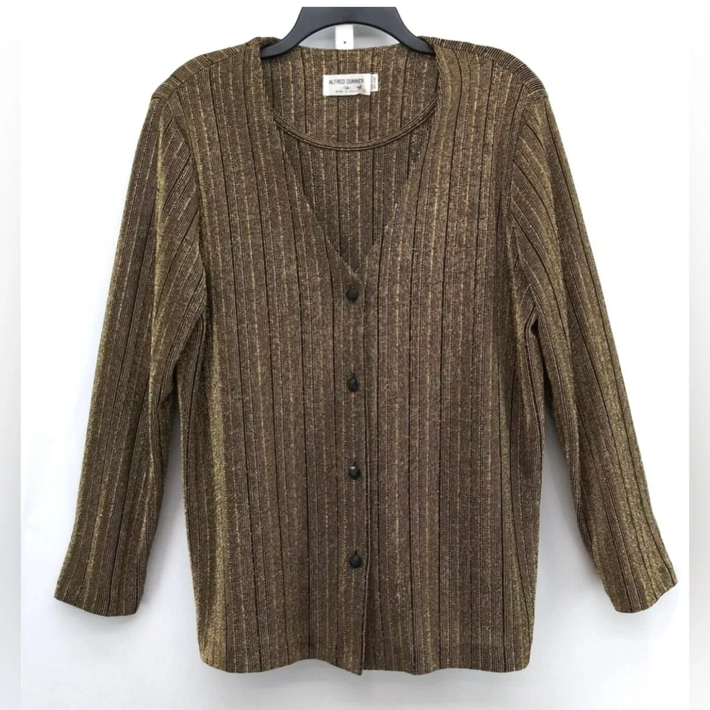 Alfred Dunner gold metallic sweater - Picture 5 of 12